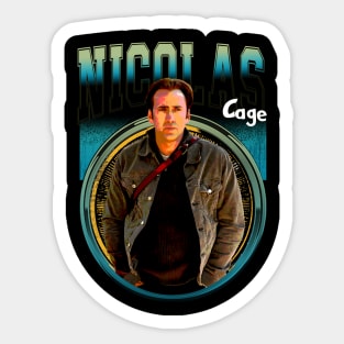 Cage Chronicles Visual Journey Through Nicolas's Iconic Roles Sticker